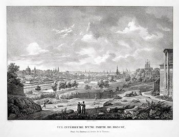 Вид на Москву с правого берега реки Яузы <br> О. А. Кадоль (1782-1846)