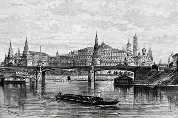 Вид на Кремль с Москвы реки. с ксилографии 1890 г.