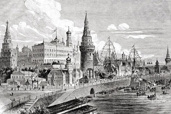 Парадный вид Московского Кремля, с ксилографии 1872 г.