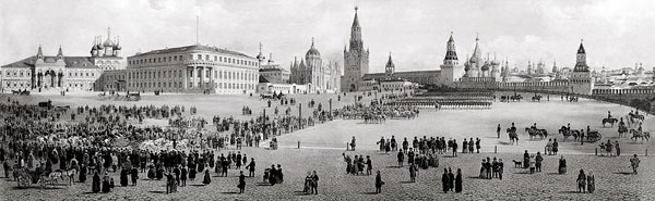 Панорама старой Москвы. Николаевский дворец в Кремле, 1850 г.