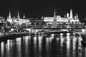 Москва ночью.
