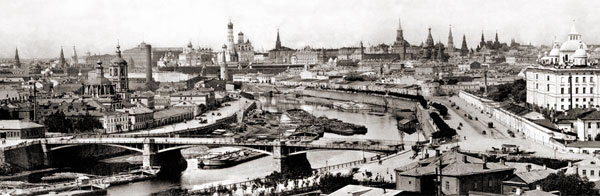 Вид на Московский Кремль со Швивой горки. С фотографии Шерер, Набгольц, 1890