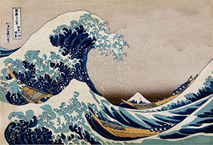 Японская Гравюра.  Хокусай. Большая волна в Канагава
