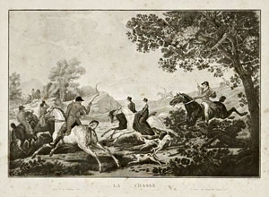 Охота. La Chasse. 1840, К. Верне. Картина об охоте.
