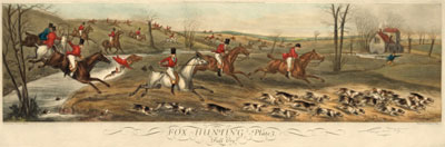 Английская  псовая охота на лис. H. Alken, 1837
