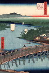 Хиросиге Мост Сендзю через Реку Сумидо