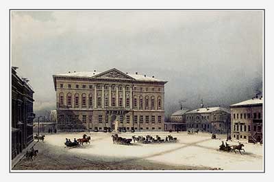 Дом генерал-губернатора на Тверской площади. Москва, 1835 г. гравюра (принт)