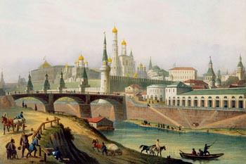 Вид на Кремль. Москва, 1835 г.<br> Луи Жюль Арну  (1814—1868) гравюра (принт)