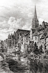 Гравюра (принт) Франция.  St. Peters 1891