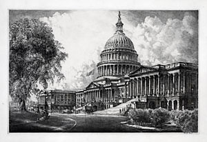 Вашингтон. Капитолий. 1923 г., с оригинальной гравюры