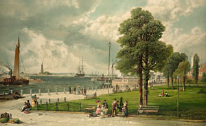 Литография (принт)  Castle Garden. Нью Йорк . 1835, А. Мелроуз