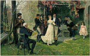 Танец в саду. с оригнальной литографии 1898 г,
