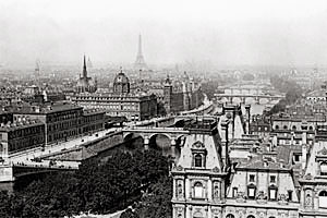 Вид на семь парижских мостов от Сен-Жерве . Париж, 1910