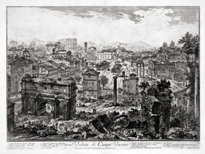Vedutta di Campo Vaccino. Рим. Италия. 1775 г. <br>Пиранези Д. Б. (1720-1778)
