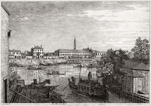 Гравюра. Ale Porte del Dol. Венеция.1744 г.<br>G. A. Canaletto (1697-1768)