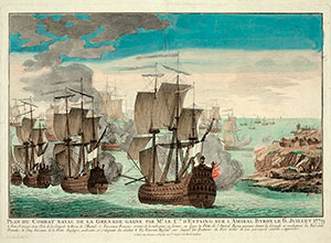 Морской бой у острова Гренада между французским и английским флотами 6 июля 1779